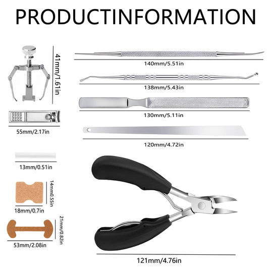 Close up of surgical grade curved steel blade on podiatry nail clipper tool