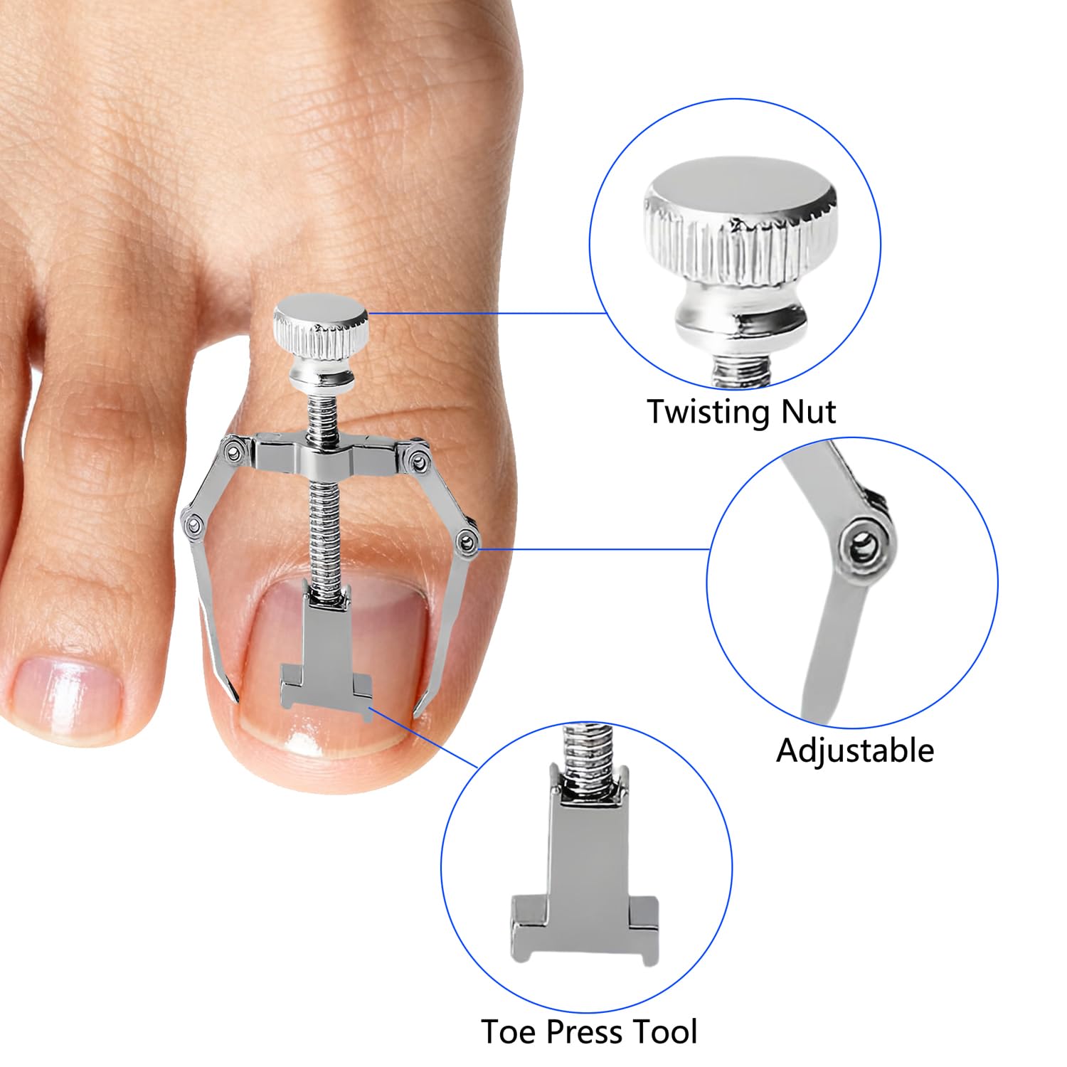 Detailed view of the physical alignment tensioner and transparent c shape correction pads