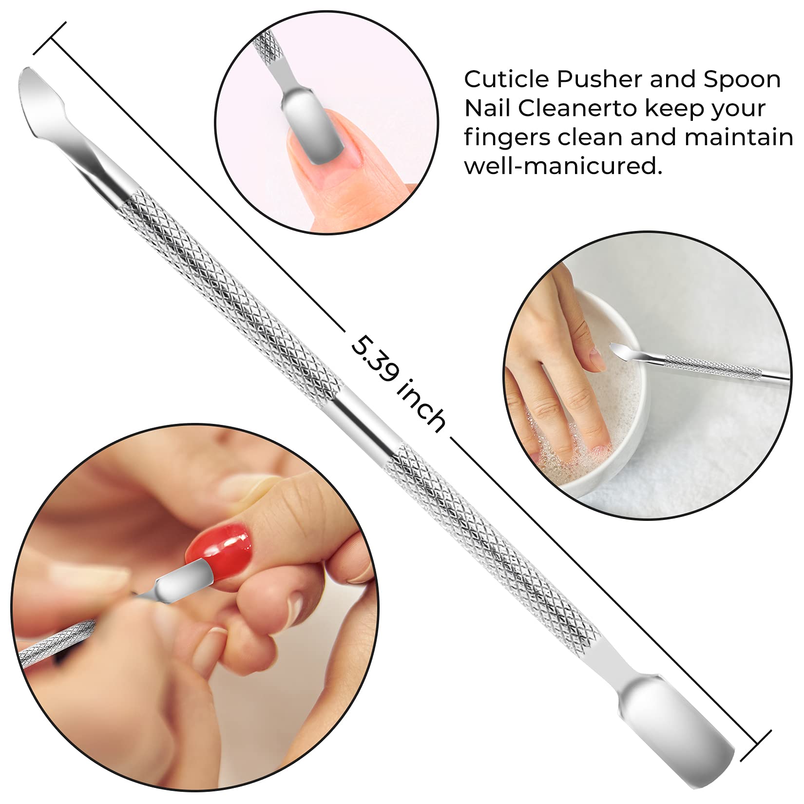 Professional grade stainless steel nail lifters and tweezers