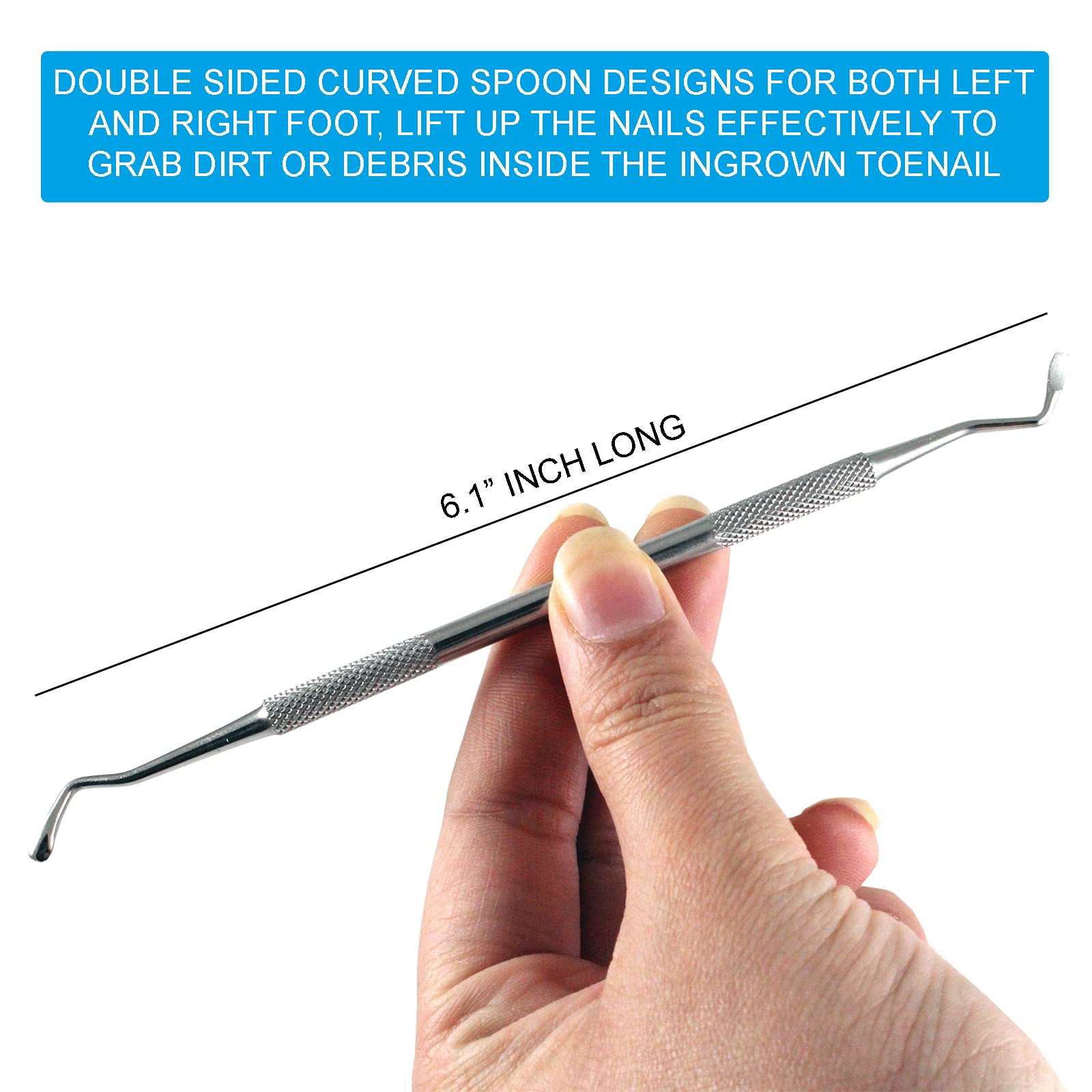 Double ended nail file and cleaner for pedicure