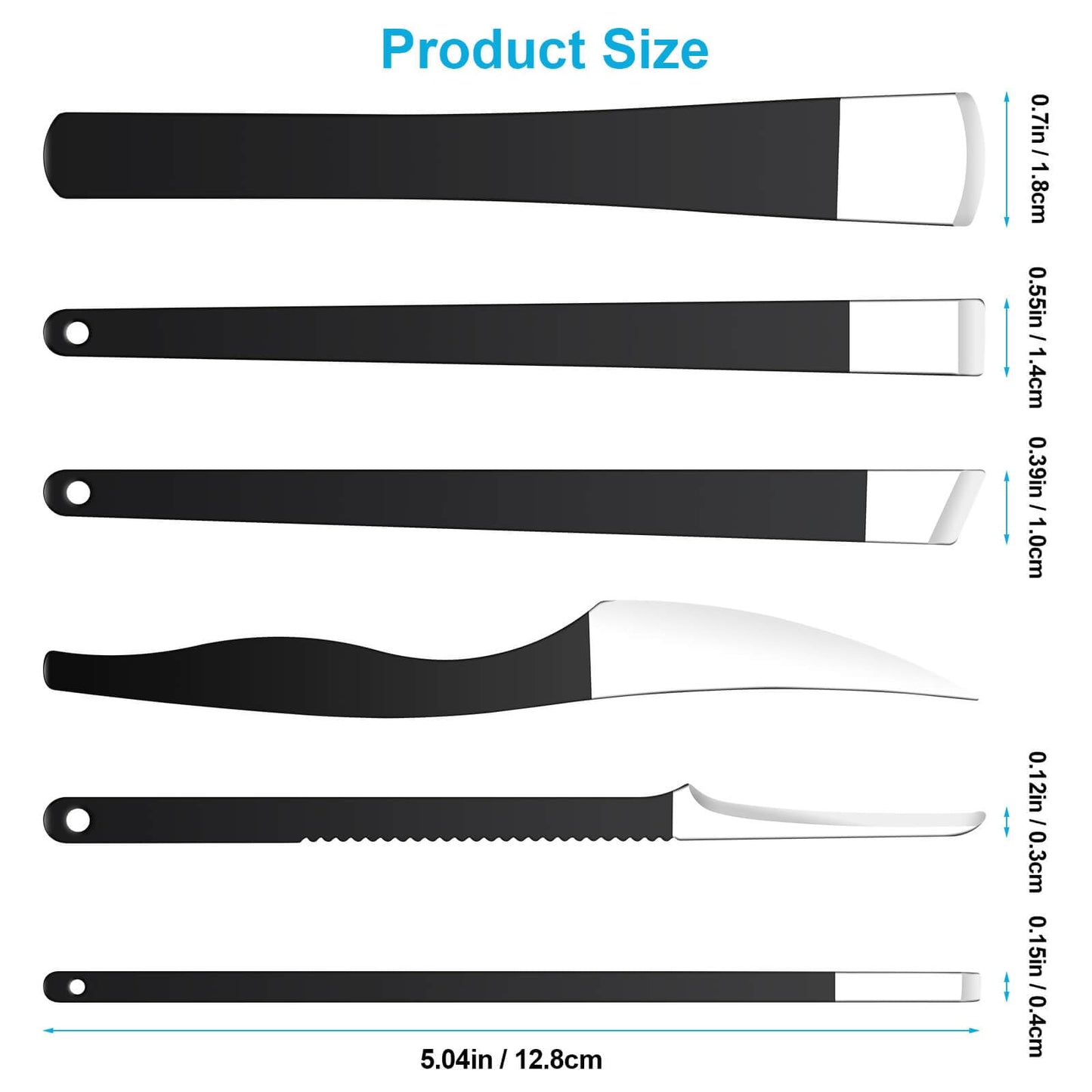 Stainless steel foot care tools collection with specialized blades for home pedicure use