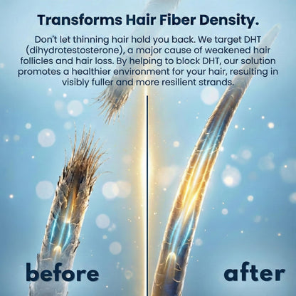 Biotin shampoo for thinning hair showing bottle texture and premium packaging design