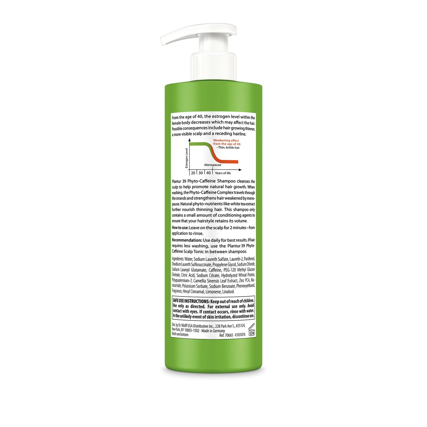 An explicit top down view of the secure seal on the Plantur 39 shampoo container