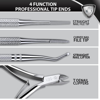 Stainless steel ingrown toenail clipper showing blade quality