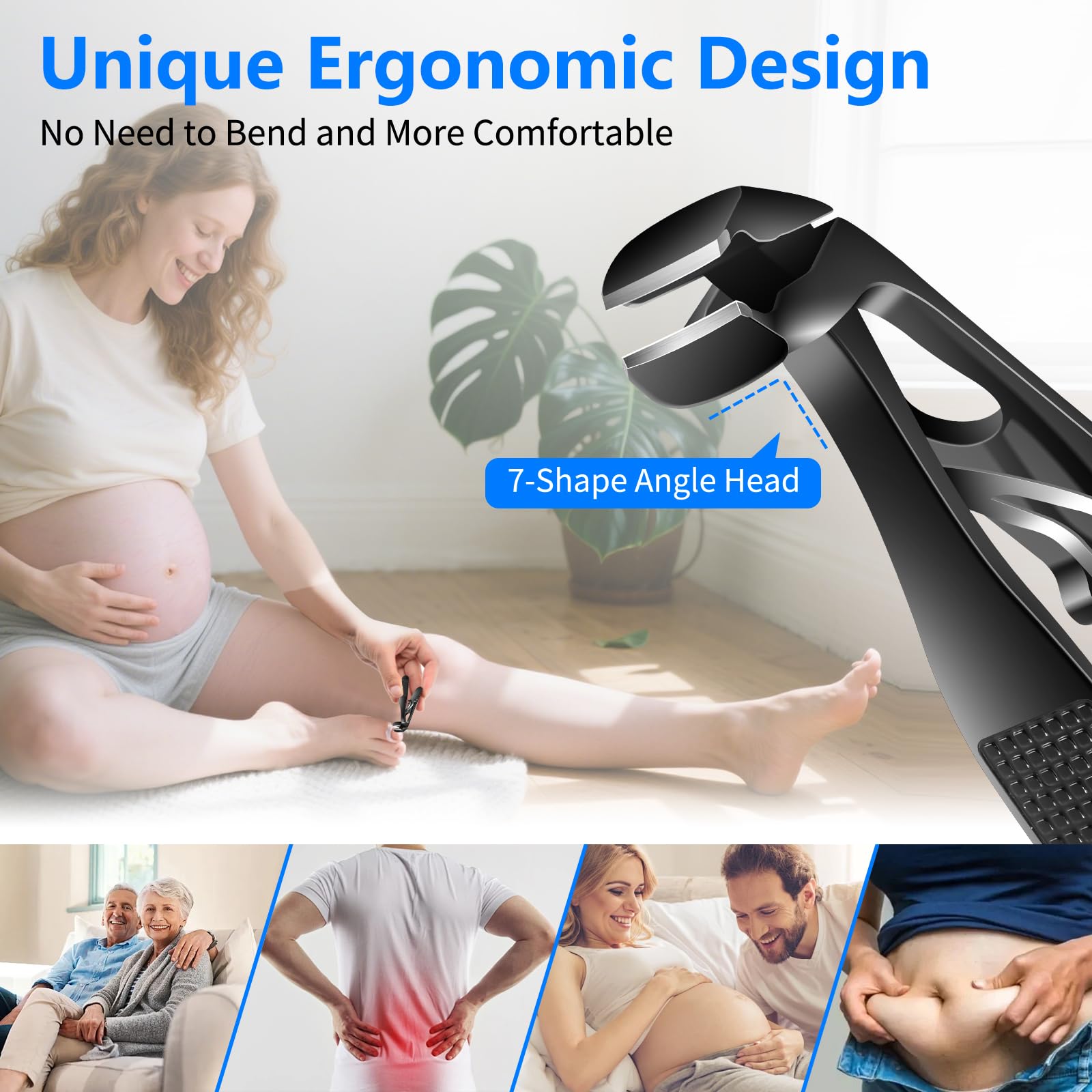 Ergonomic heavy duty nail nipper for ingrown toenails