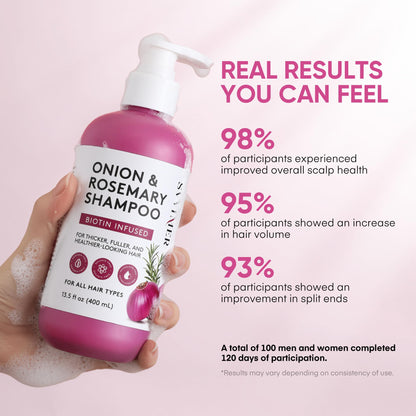 Svvimer onion extract volumizing shampoo back label showing directions