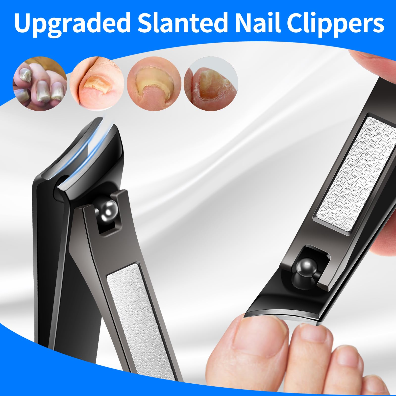 Compact storage case for 5-piece nail grooming kit