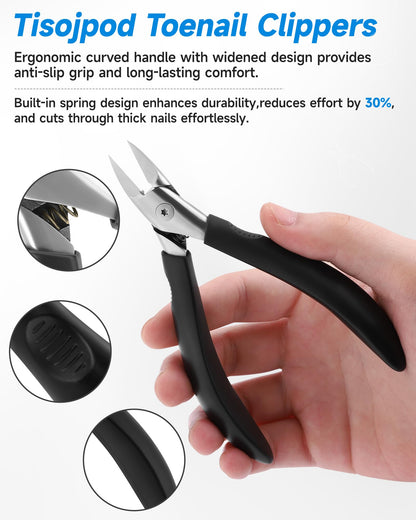 Ergonomic soft grip handle of Tisojpod nail clipper