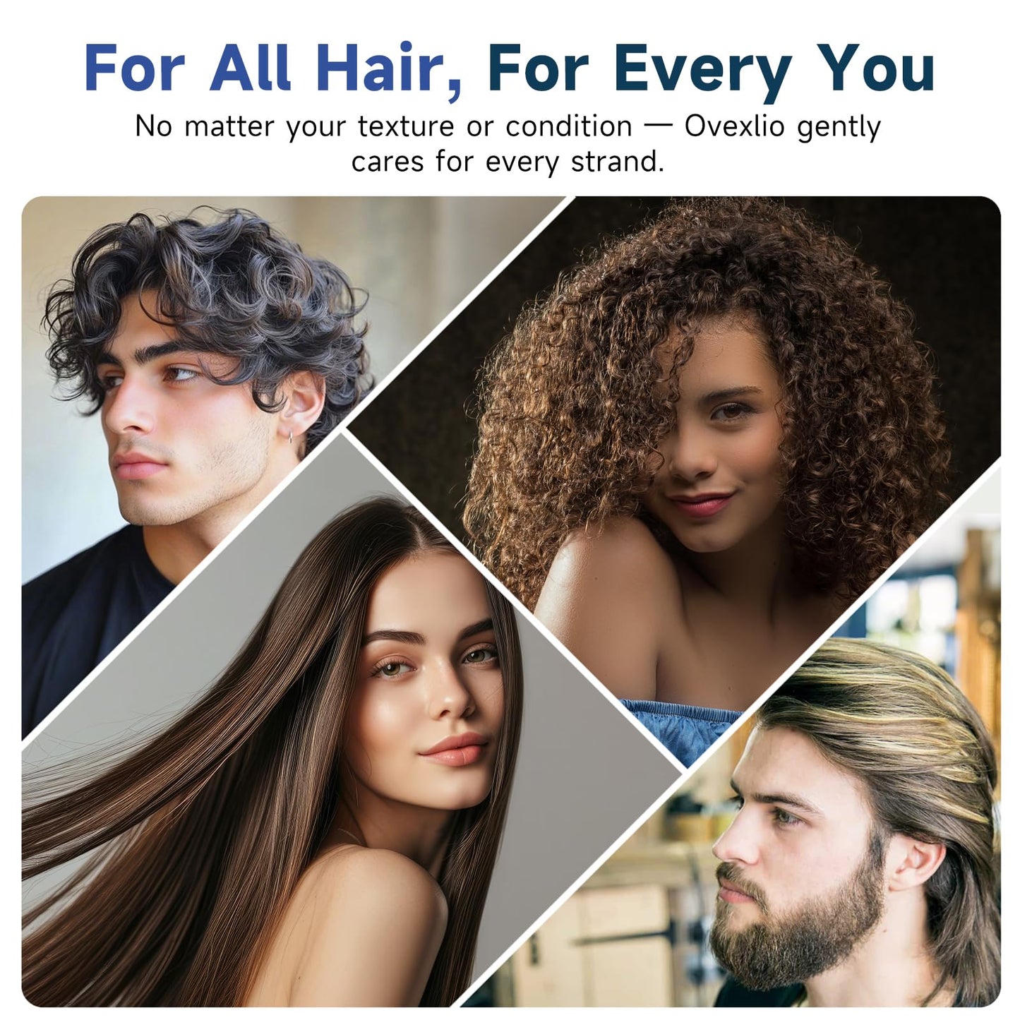 Ovexlio clean formula hair growth shampoo back label with complete ingredients and directions.
