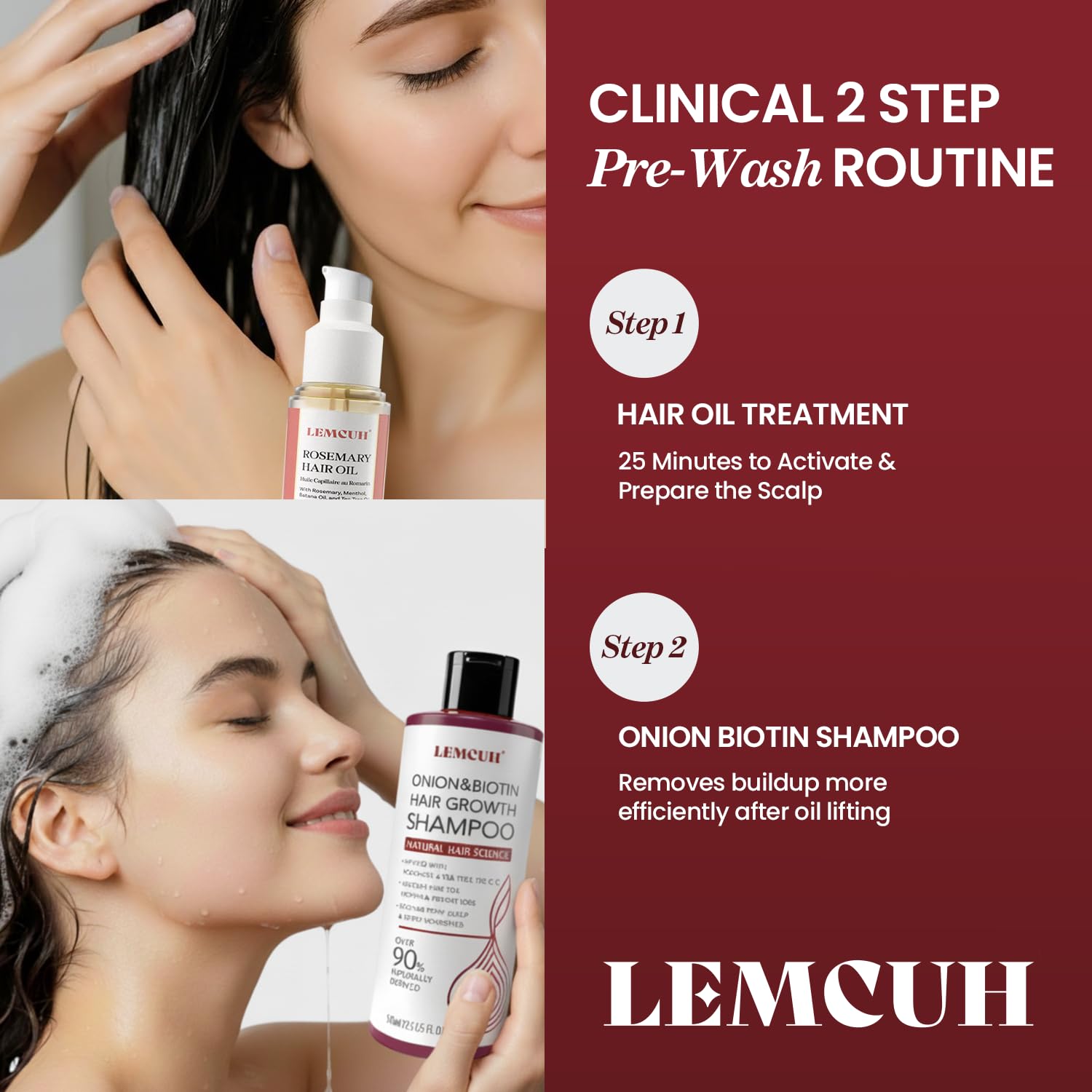 Anti hair loss shampoo packaging highlighting sulfate free and paraben free seals