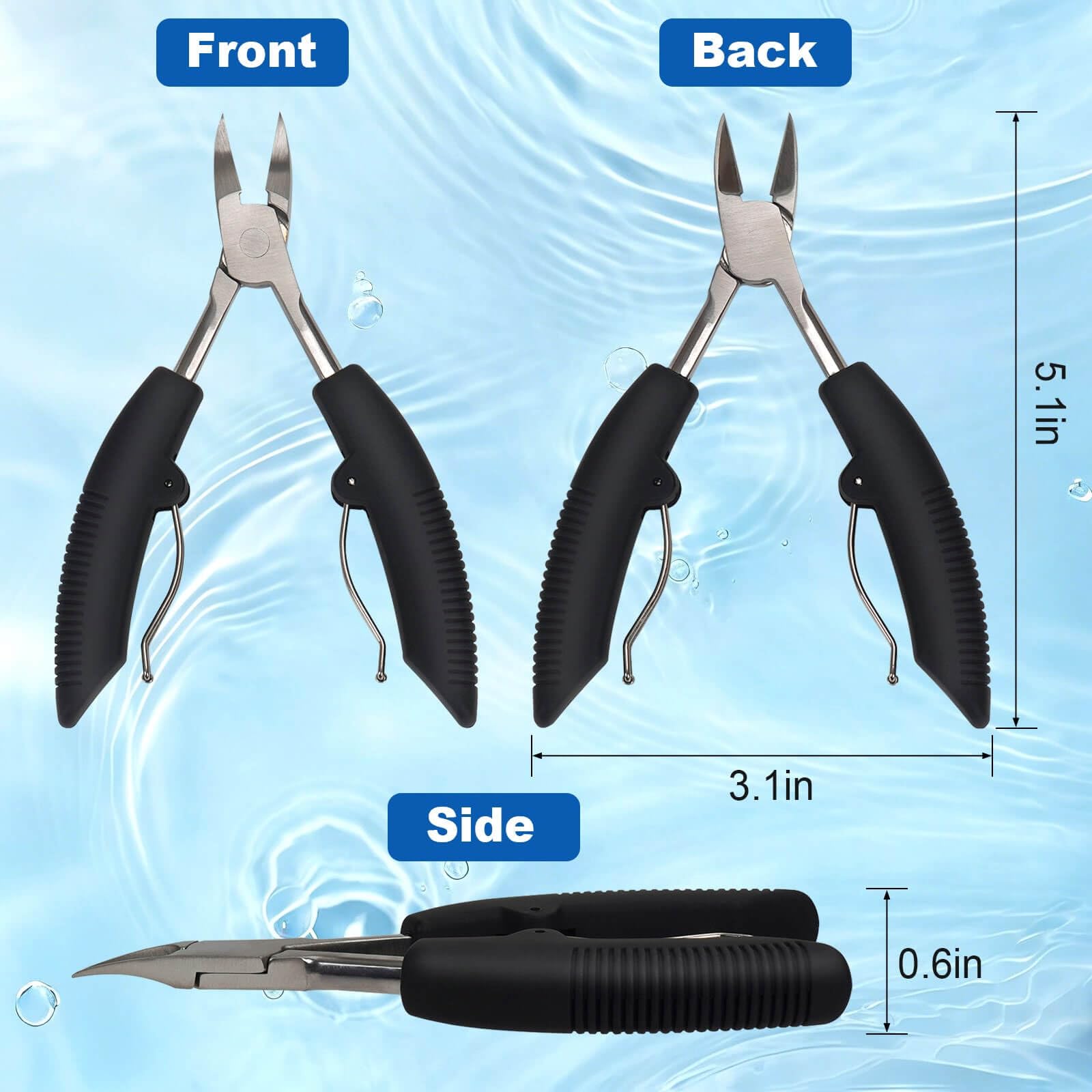 TEAORB heavy duty pedicure tool close up demonstrating the dual spring design and non slip grip texture.