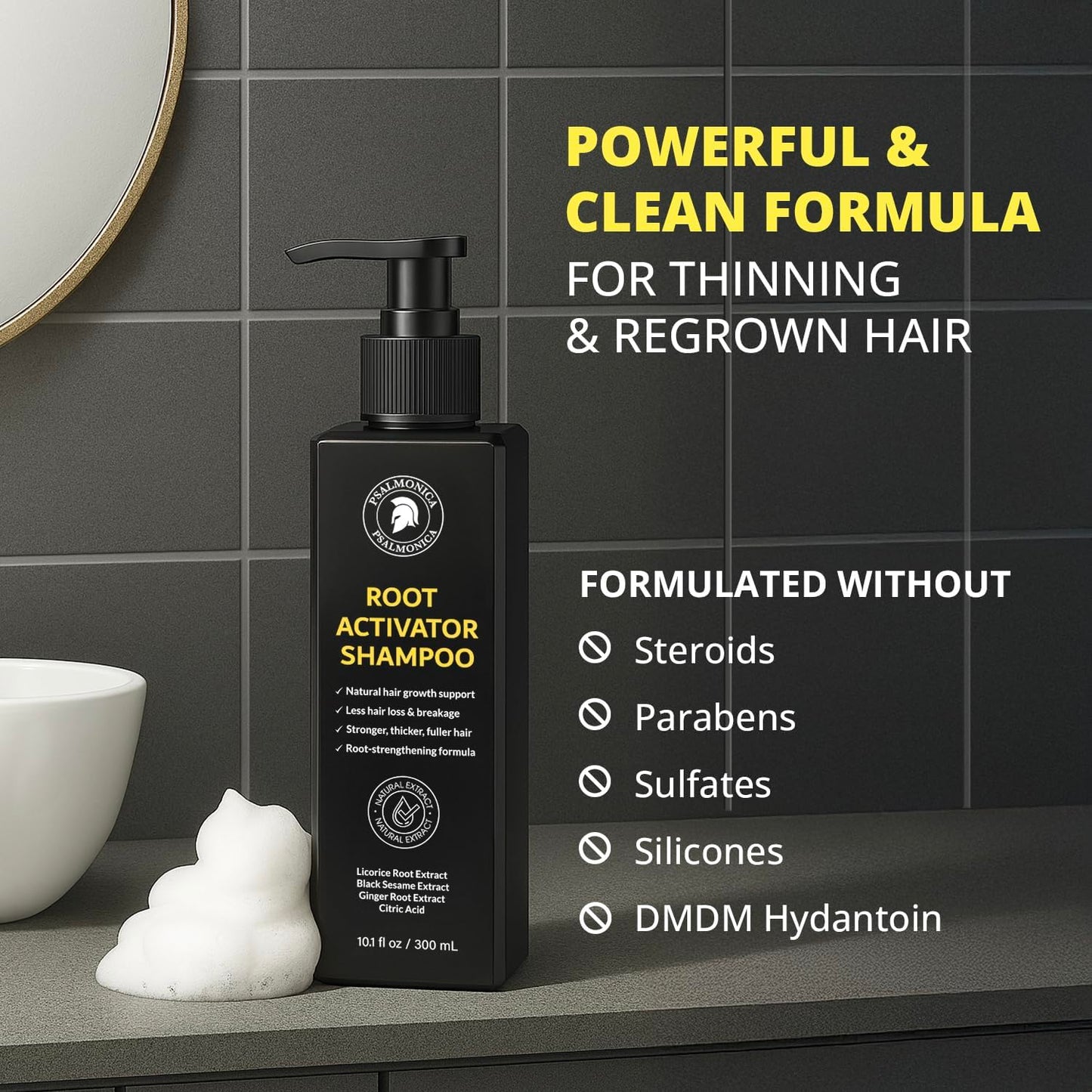 Psalmonica root activating cleanser for men and women hair health