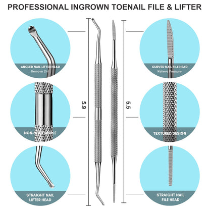 Two piece stainless steel professional pedicure tools