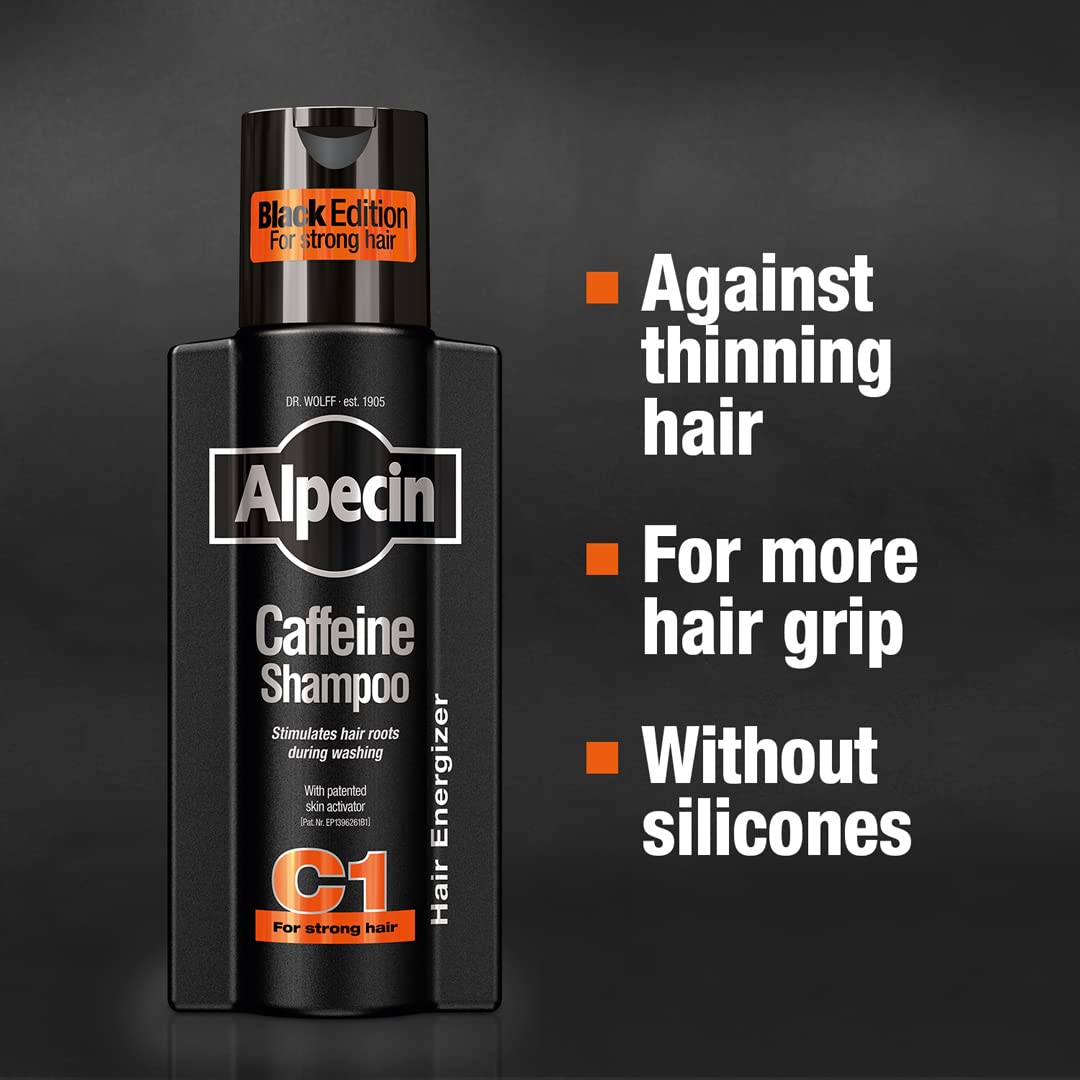 Alpecin C1 Black Edition hair growth shampoo 250ml container packaging