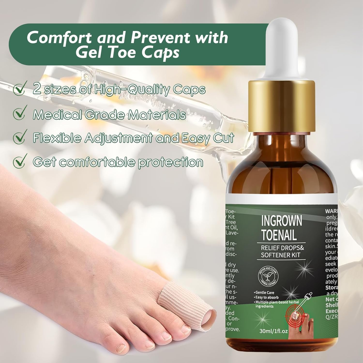 Full contents of the comprehensive nail conditioning set arranged neatly on a solid background