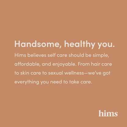 Hims Thick Fix system application routine showing the shampoo texture and lightweight foam solution.