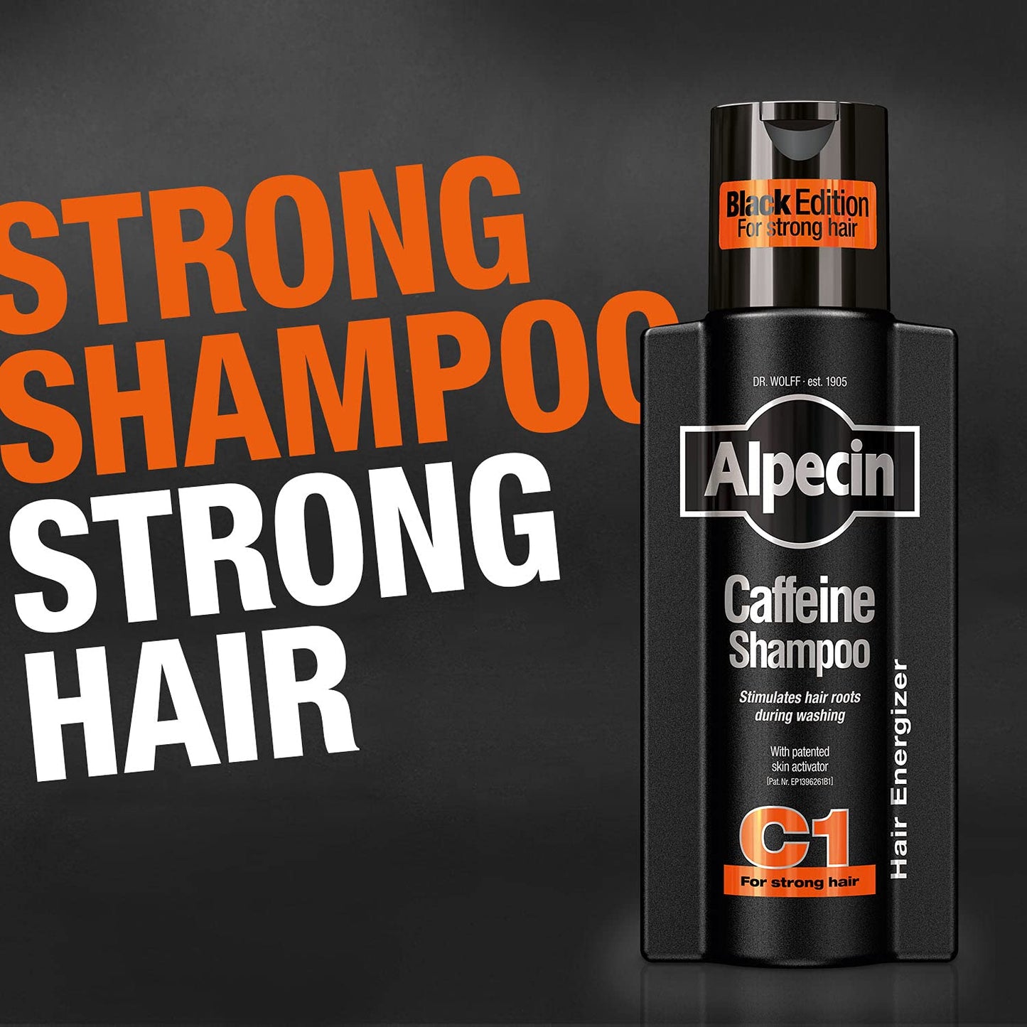 Alpecin imported German engineering caffeine shampoo bottle for scalp care