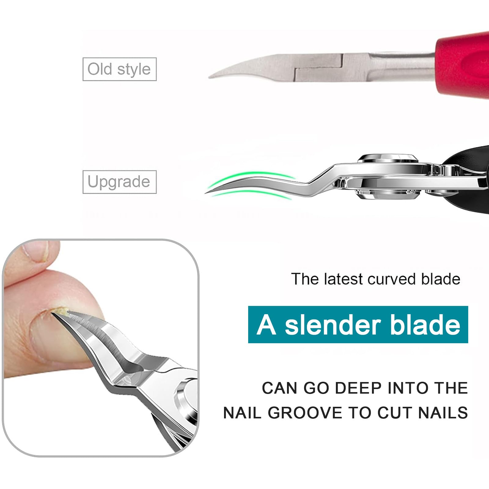 Stainless steel curved blade of Xiorry toenail clipper