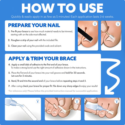 Close up of medical grade adhesive for toenail braces