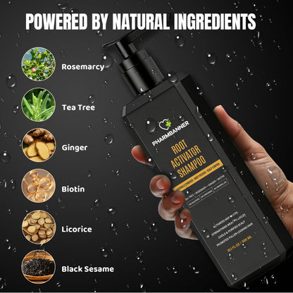 Imported USA biotin and ginger infused shampoo for men's hair regrowth