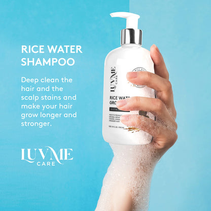 Luv Me Care volumizing shampoo liquid formula bottle for thinning hair treatment