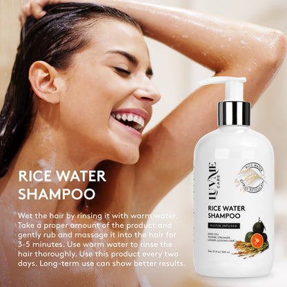 Authentic USA imported rice water shampoo for hair strengthening and scalp care