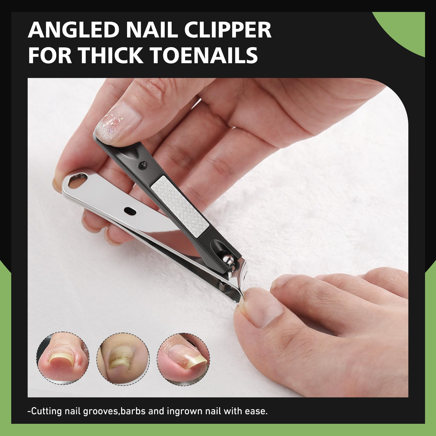 Baluca professional stainless steel angled toenail clipper side view