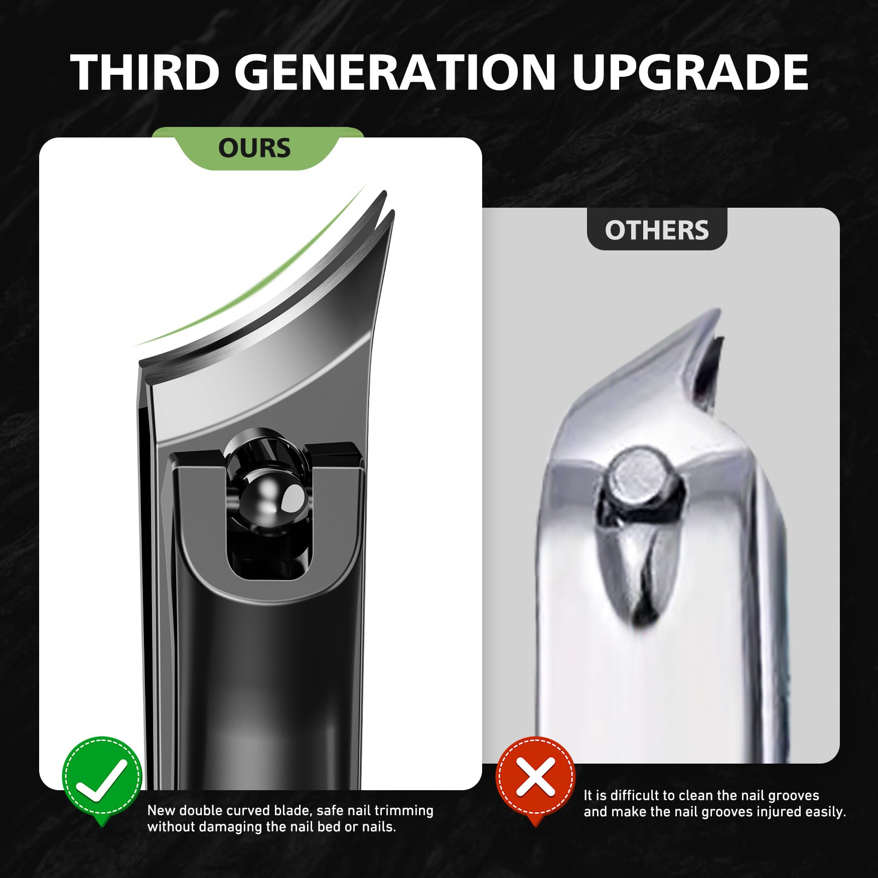Baluca ergonomic nail clipper long handle design for seniors