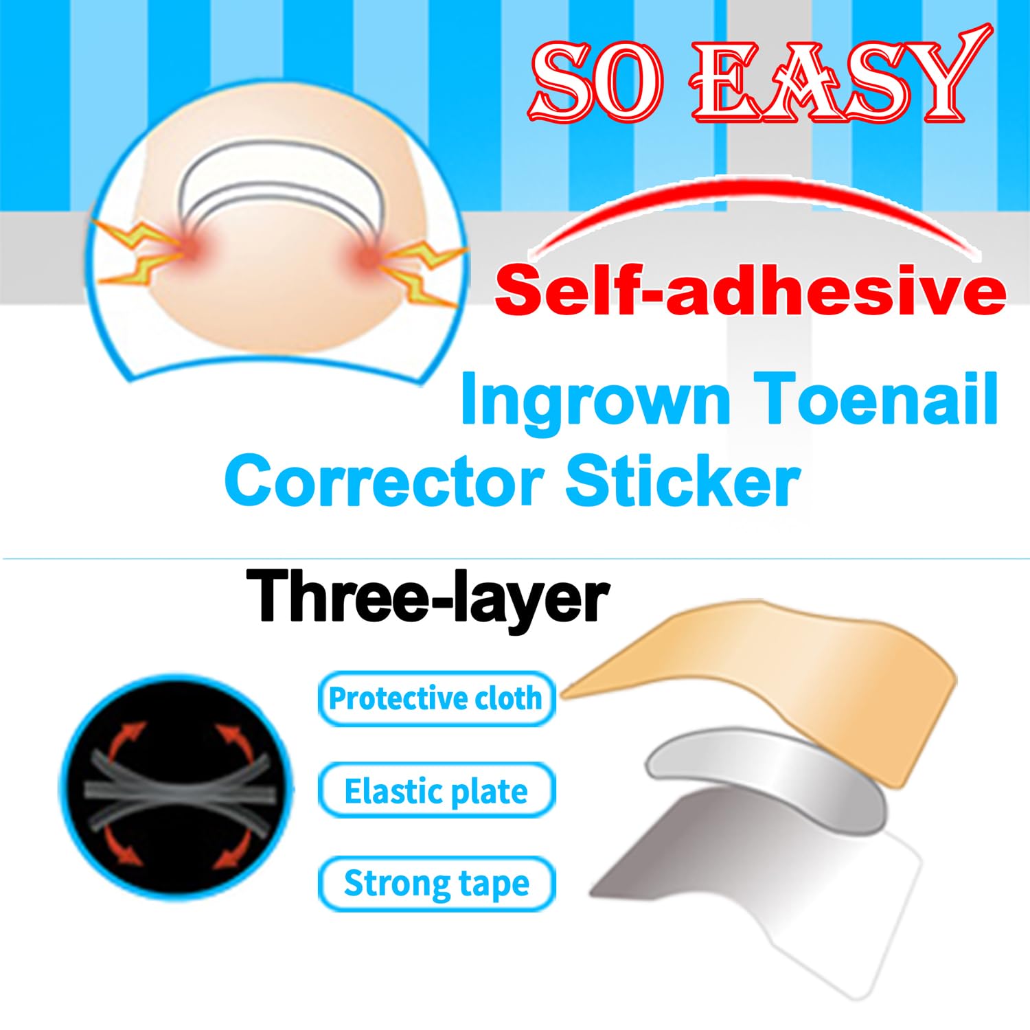 Stainless steel nail lifter and painless file tools included in the home pedicure set.