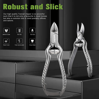 Bezox stainless steel toenail clipper blades close up