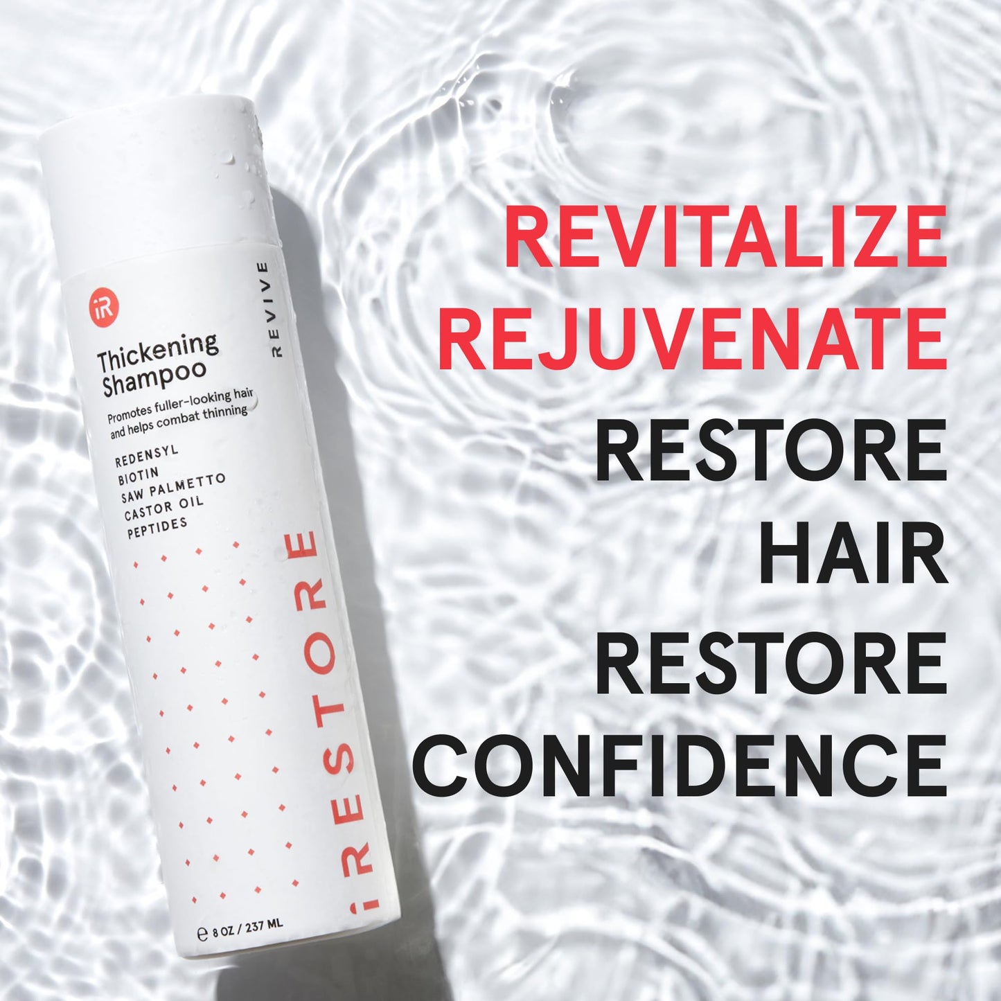 iRestore biotin shampoo for hair volume active ingredients panel view