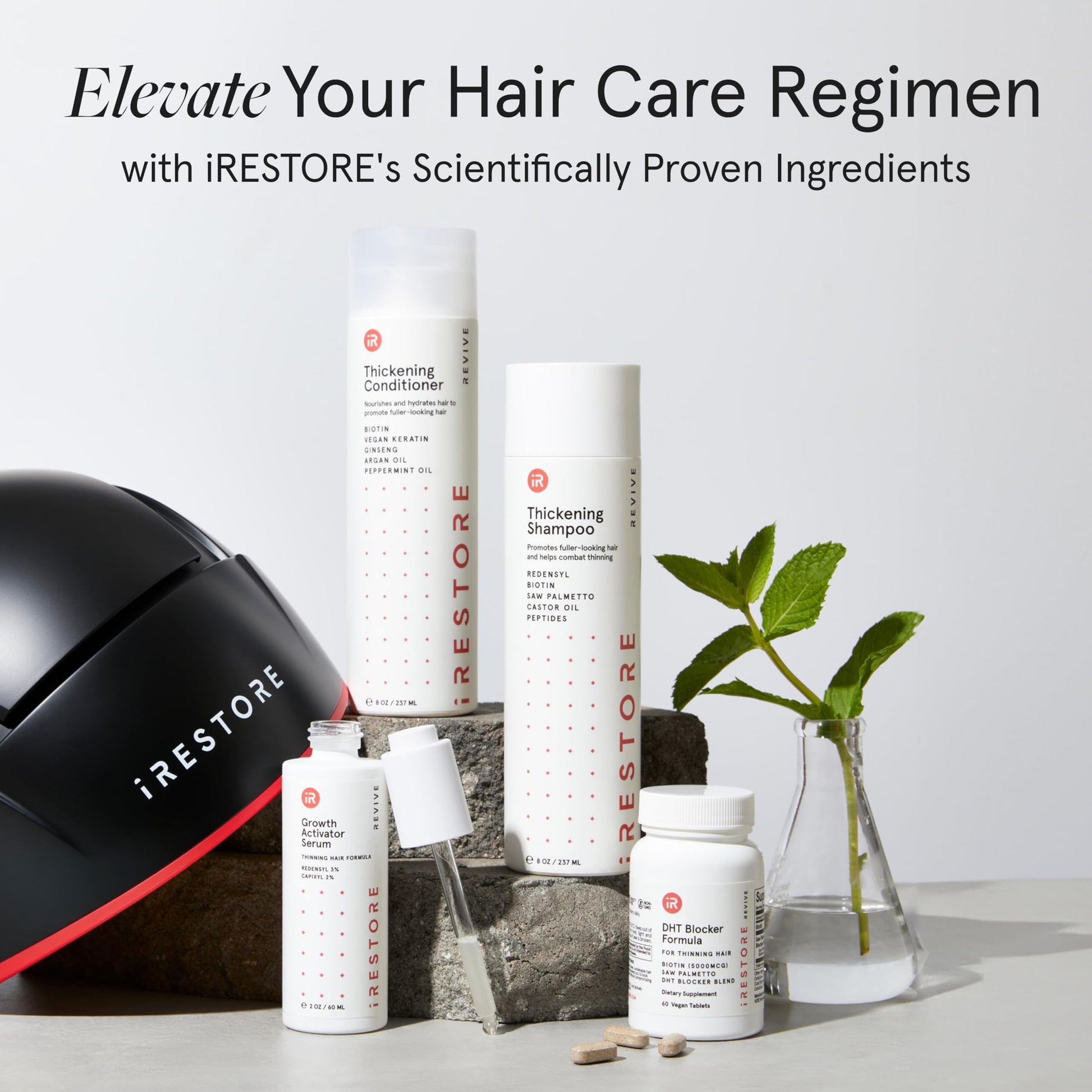 iRestore Redensyl infused thickening formula product shot on clean background