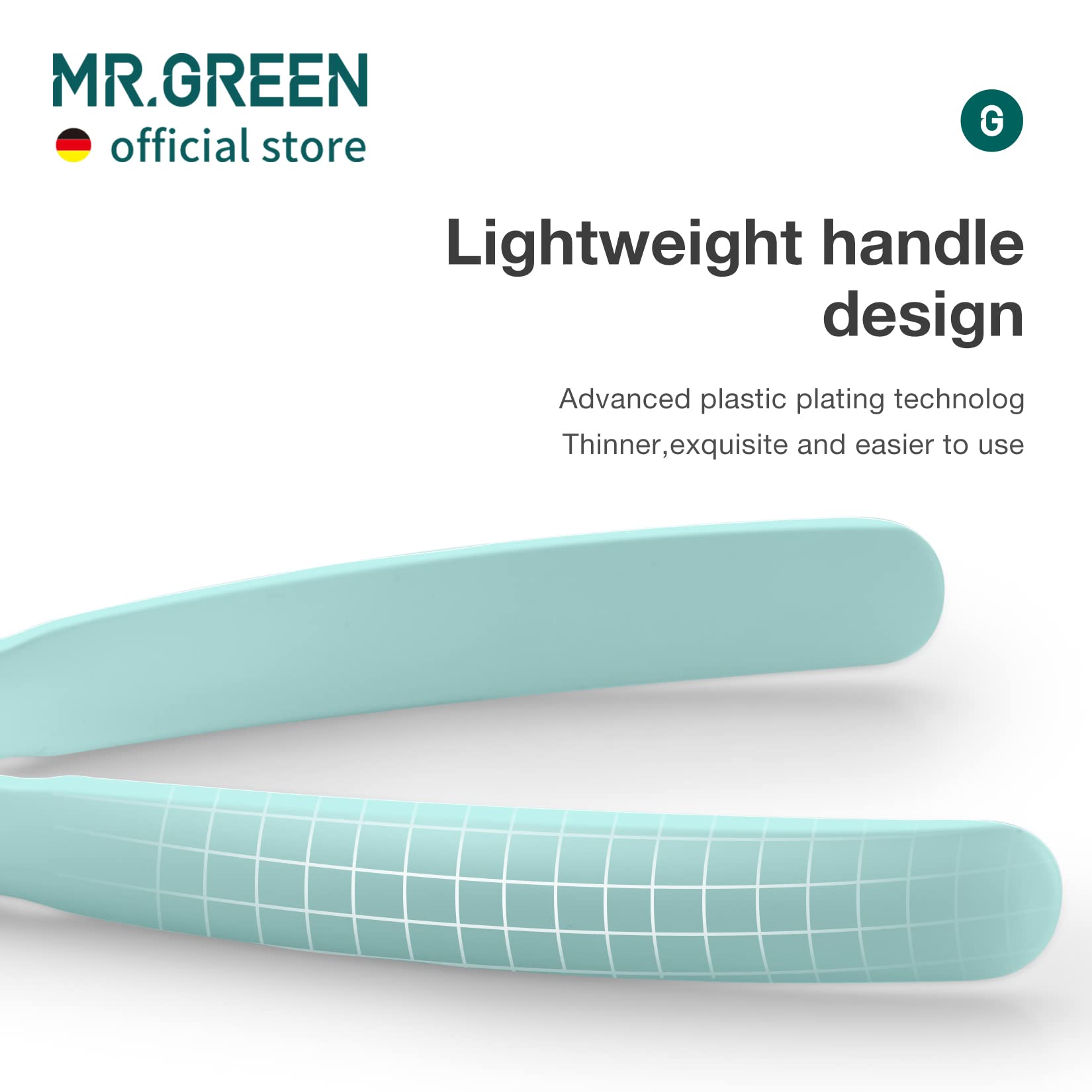 Top view of MR.GREEN pedicure set tools in green