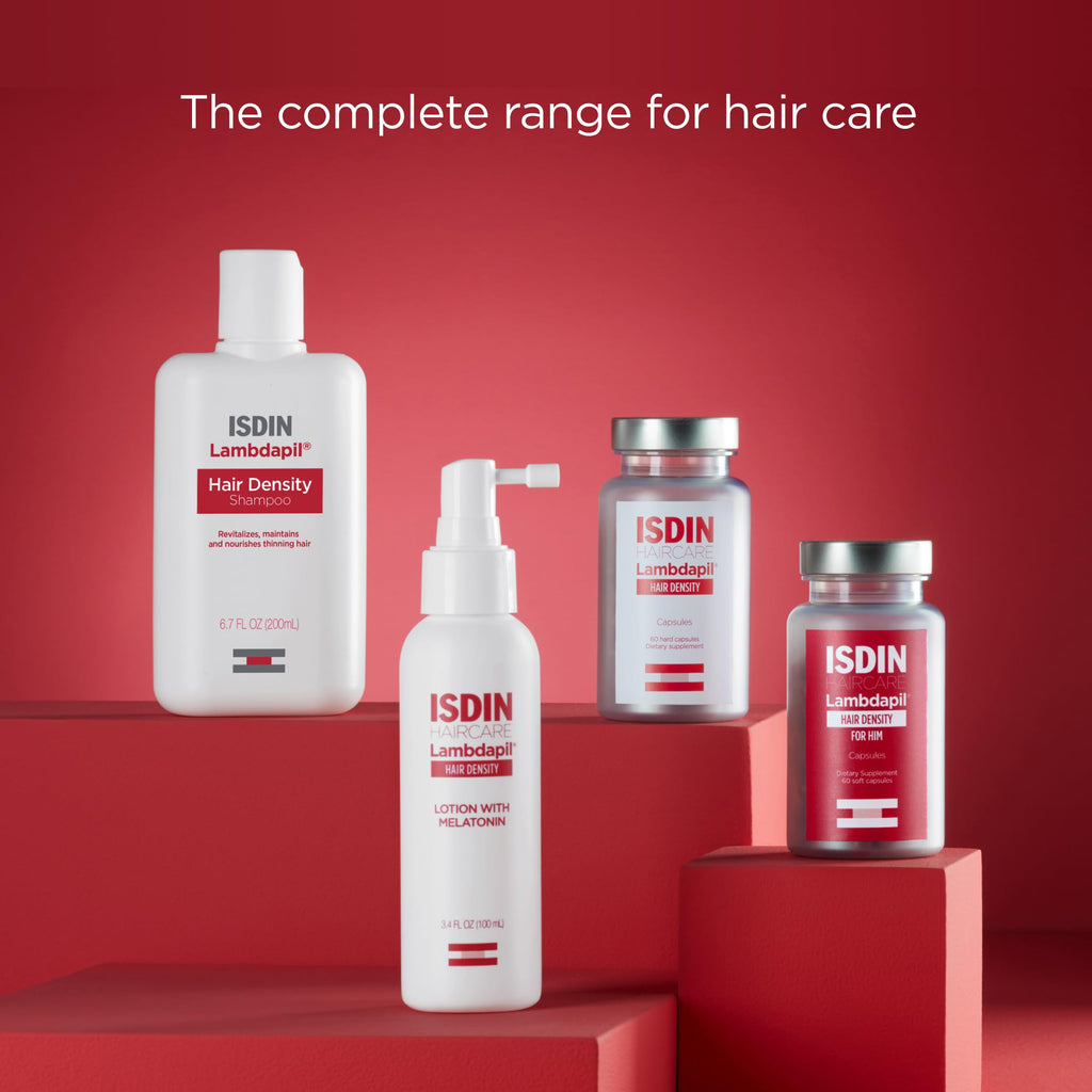 ISDIN Lambdapil Hair Density Shampoo close up of brand logo