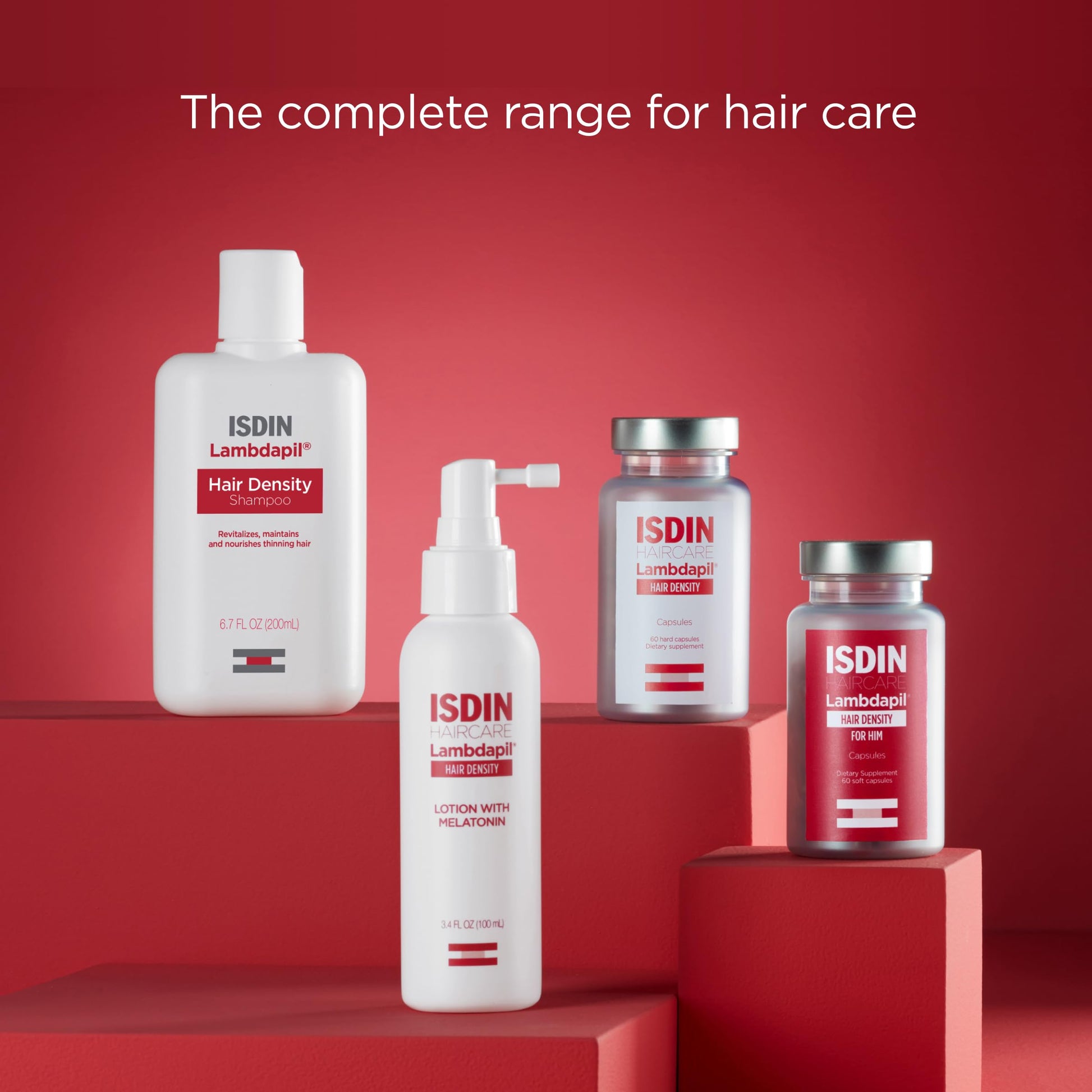 Side view of ISDIN Lambdapil thickening shampoo fluid ounce measurement display