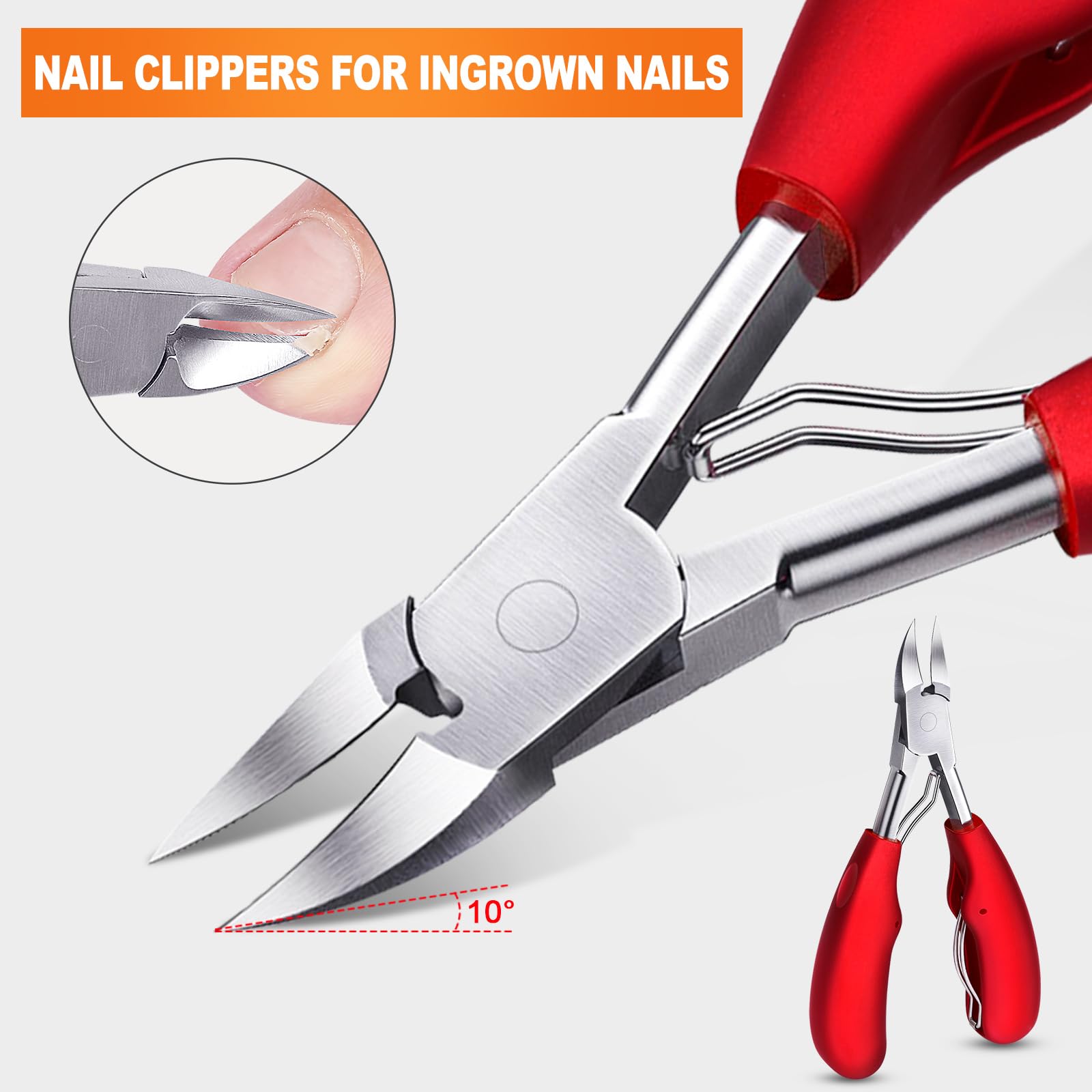 Ergonomic non-slip handle detail of Orelex nail clippers