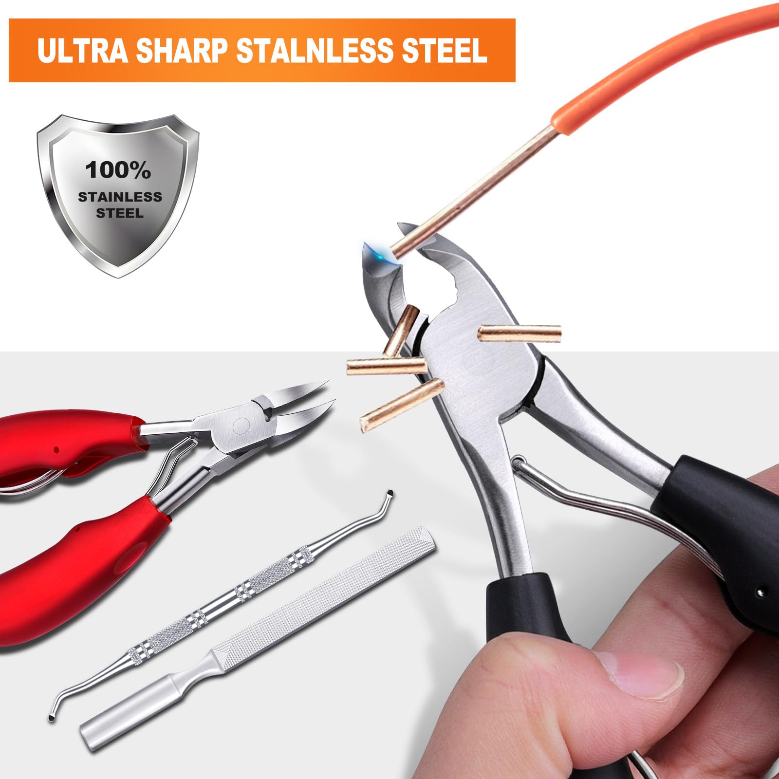Wide jaw opening of Orelex thick toenail nipper