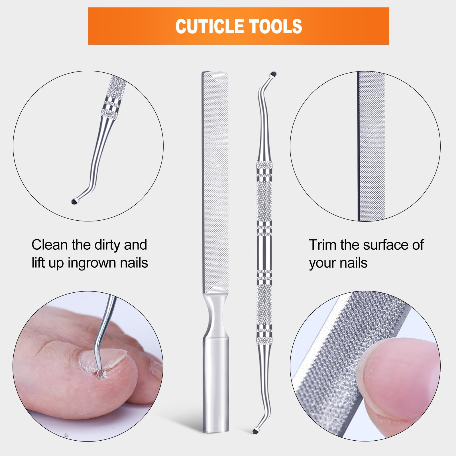 Professional podiatry grade nail grooming tools set