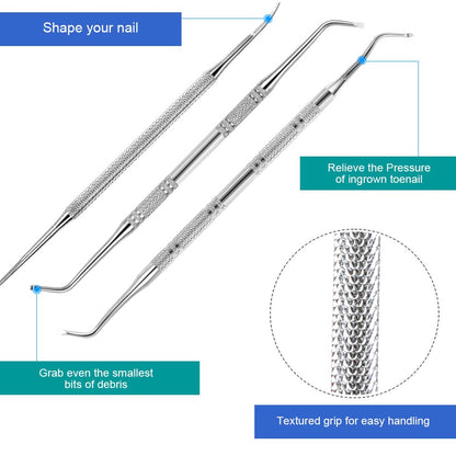 Teenitor pedicure tool kit with non-slip handle texture