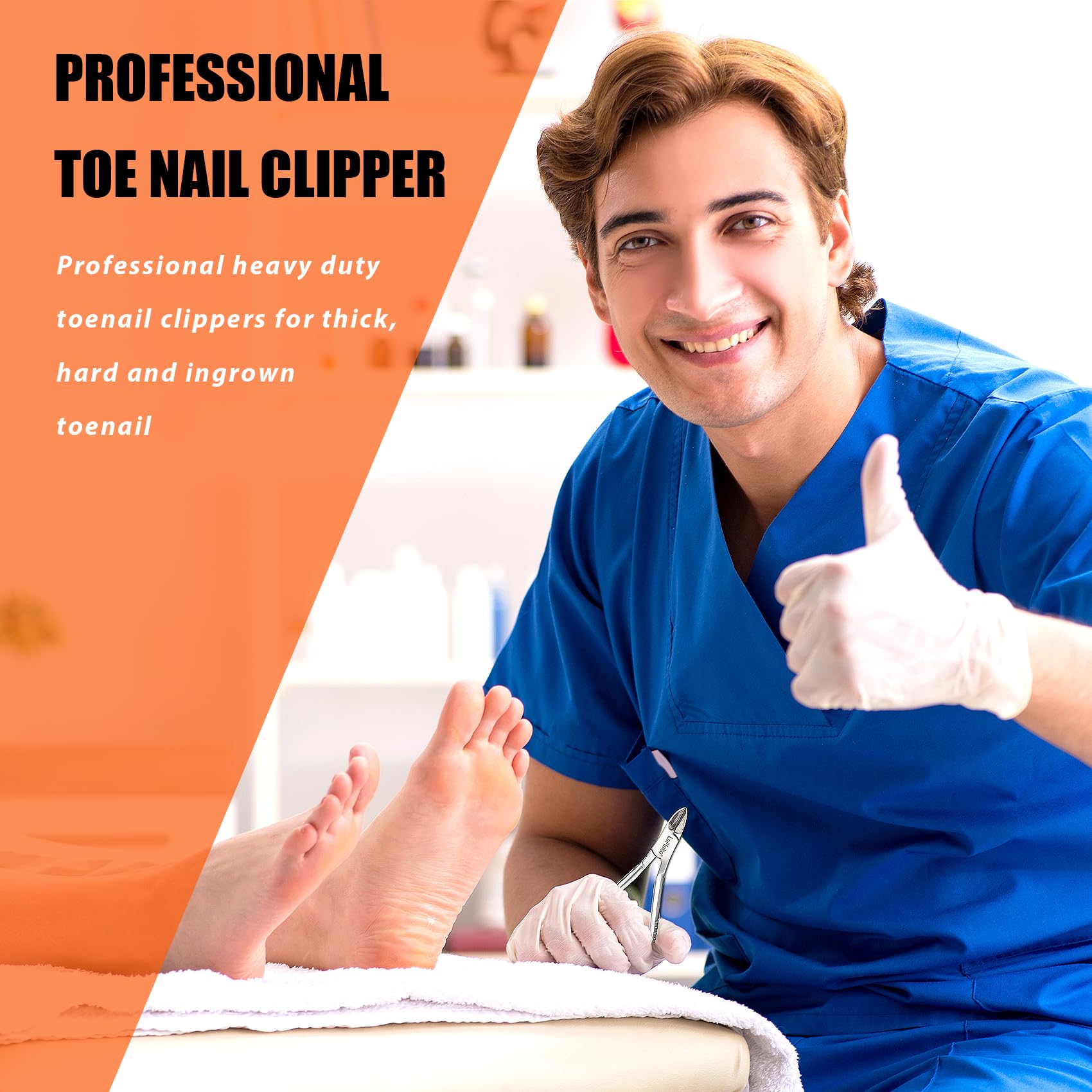Close up of stainless steel clipper blades for thick nails