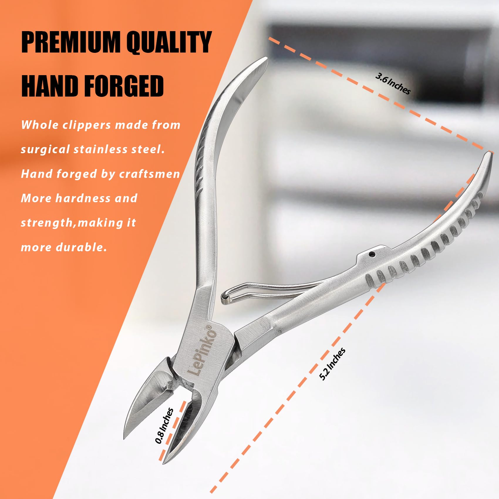 Hand forged toenail trimmer with spring mechanism
