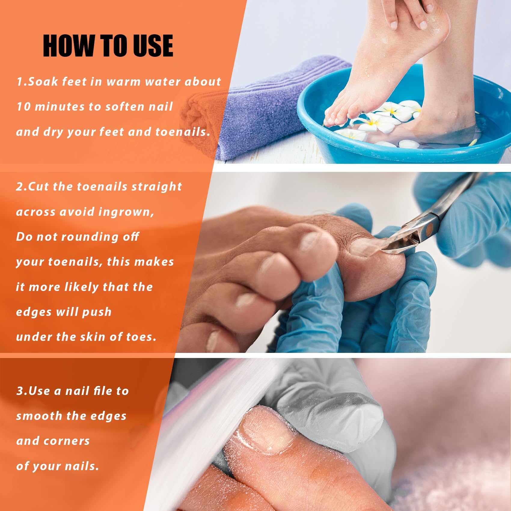 Ergonomic handle design of podiatrist toenail tool