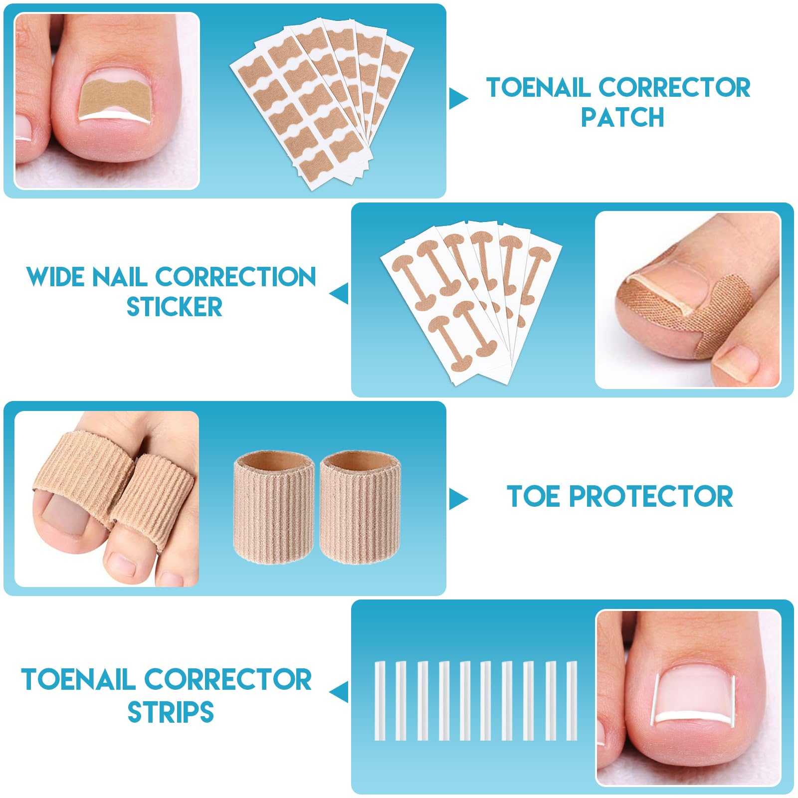 Ingrown toenail corrector patches and lifter tool