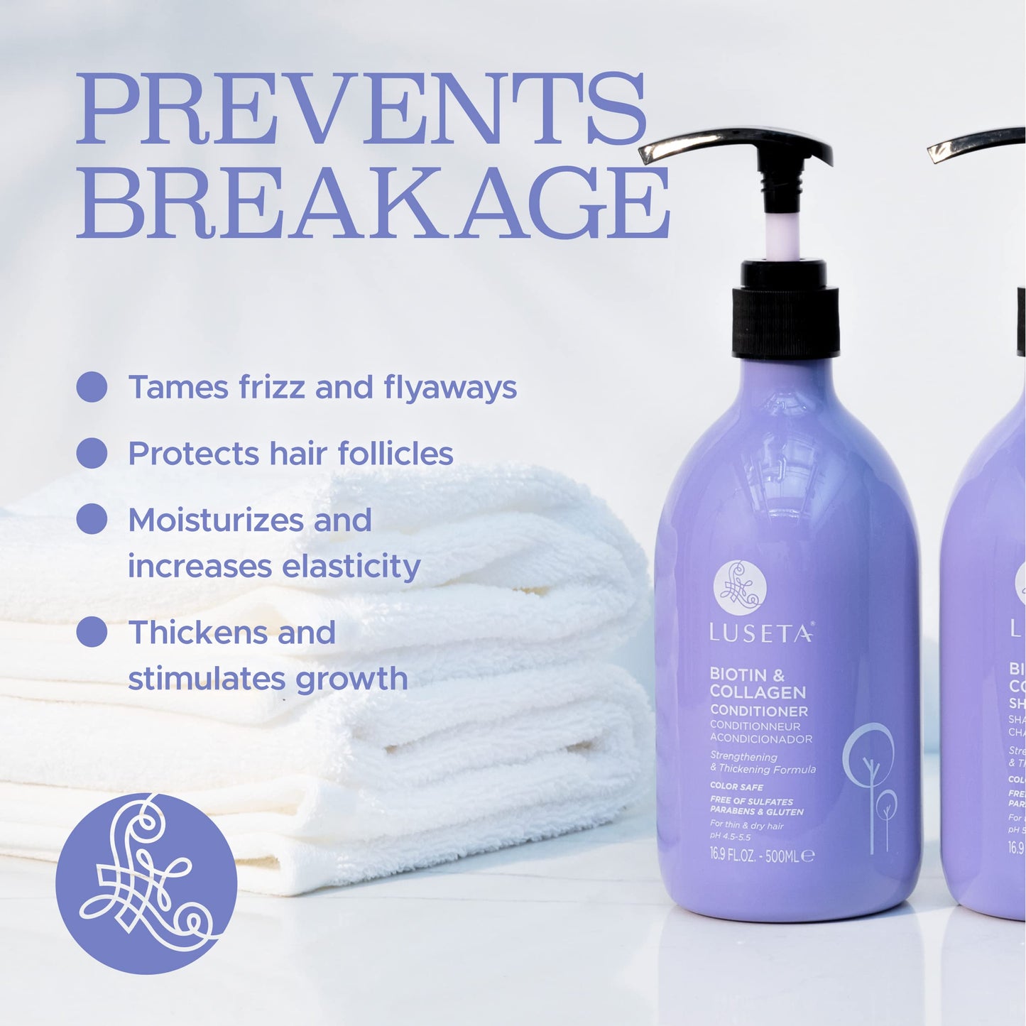 Luseta thickening shampoo for hair loss with biotin and vitamin b7 ingredients