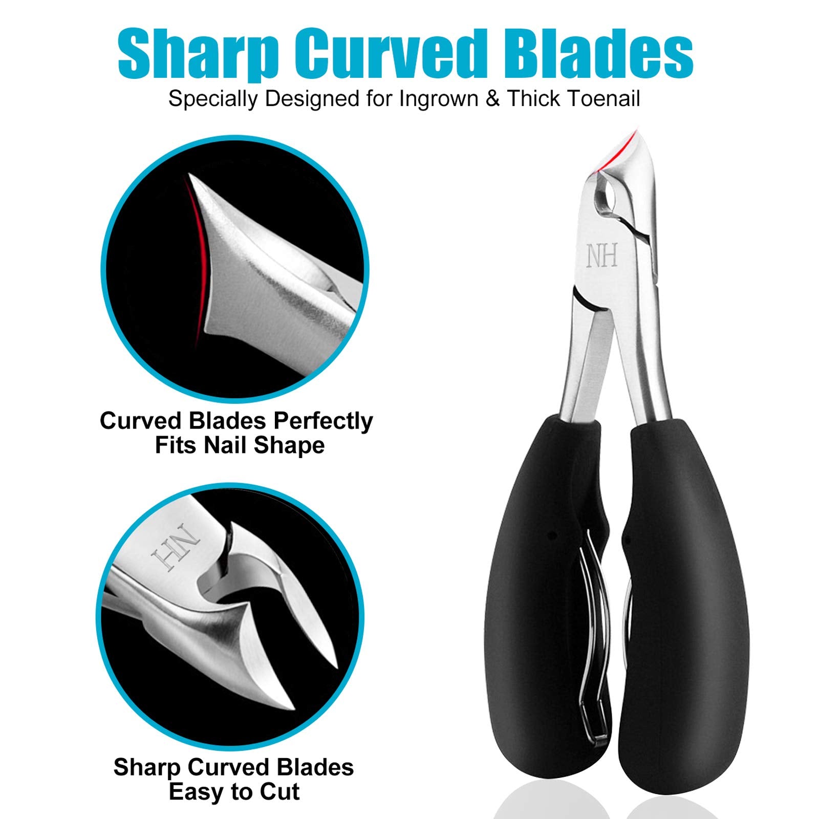 Close up of surgical grade stainless steel curved blade on New Huing clipper