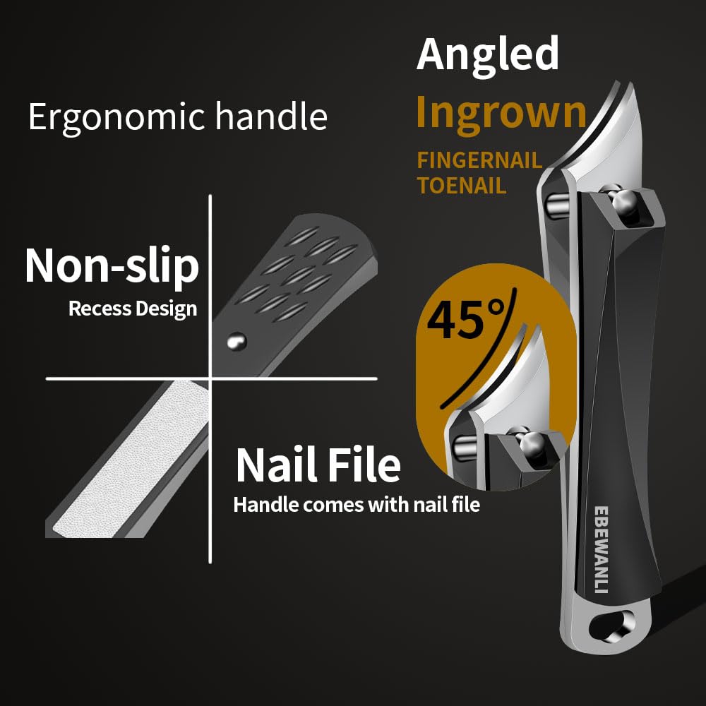 Ebewanli stainless steel nail clippers with integrated file