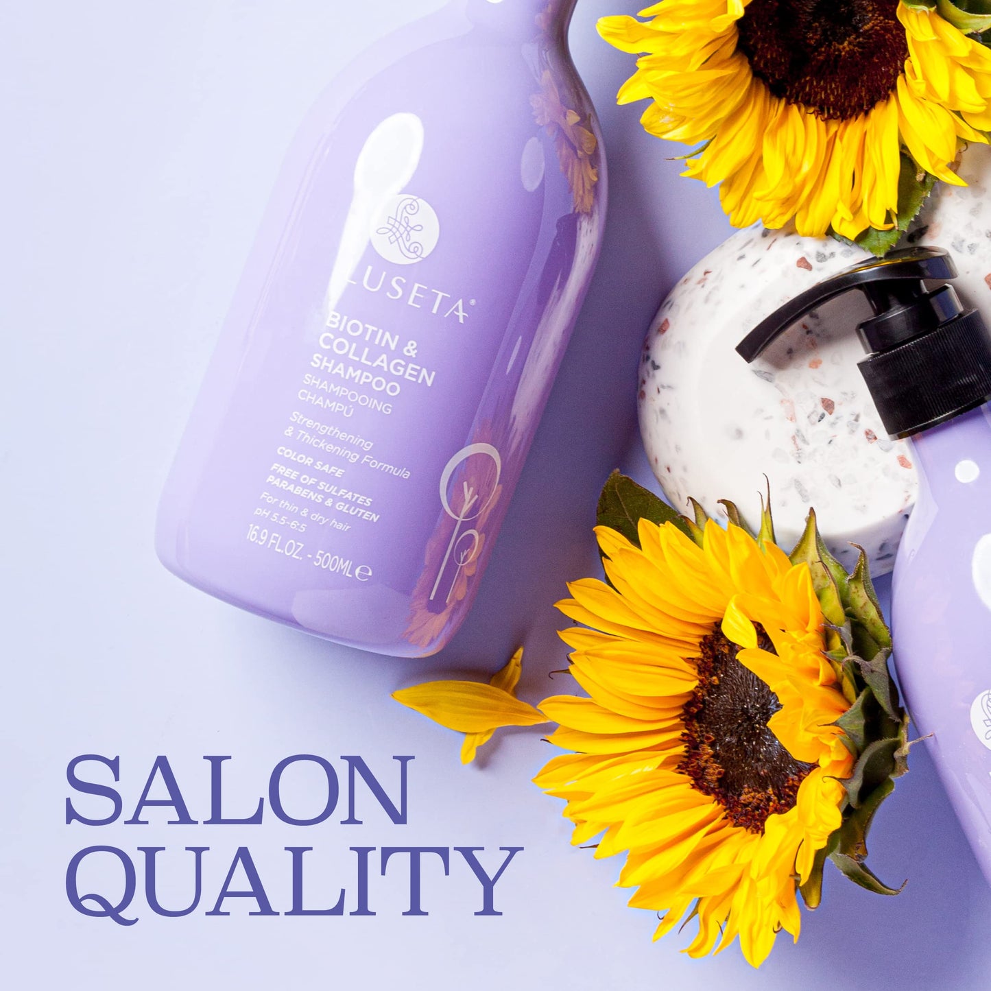 Luseta purple bottle biotin and collagen shampoo for men and women thinning hair