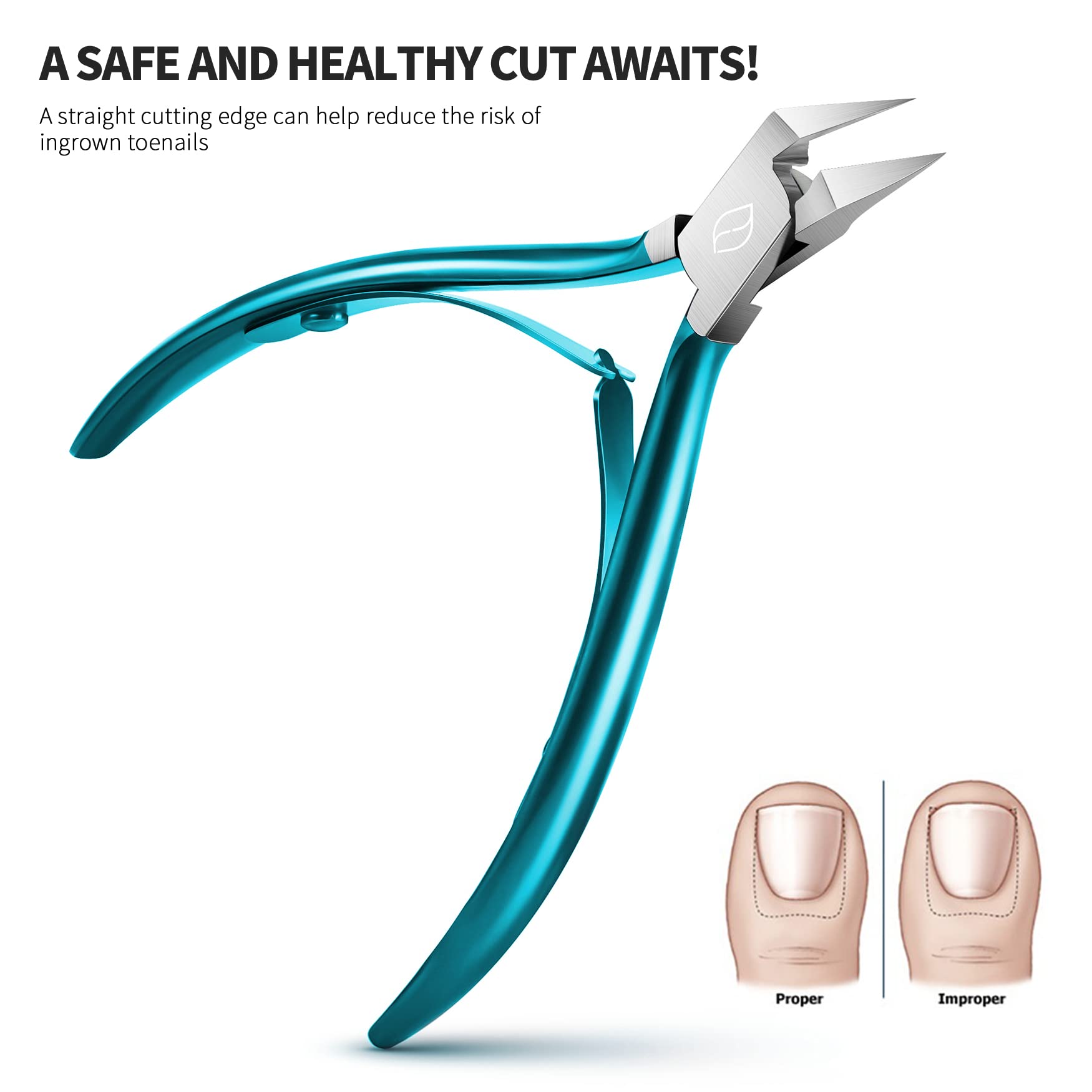 Feryes peacock green ingrown toenail clipper side profile