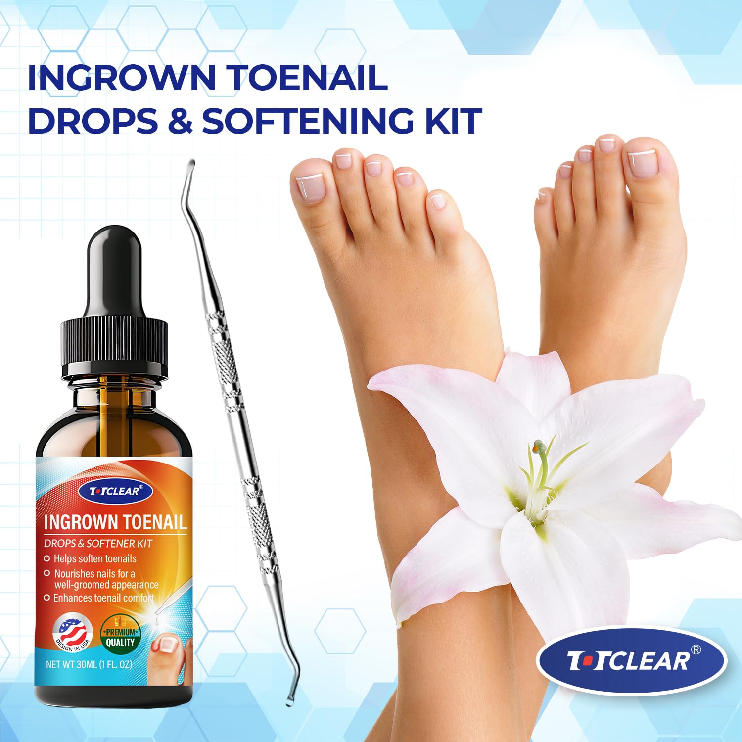Close up of Totclear botanical corrector drops label