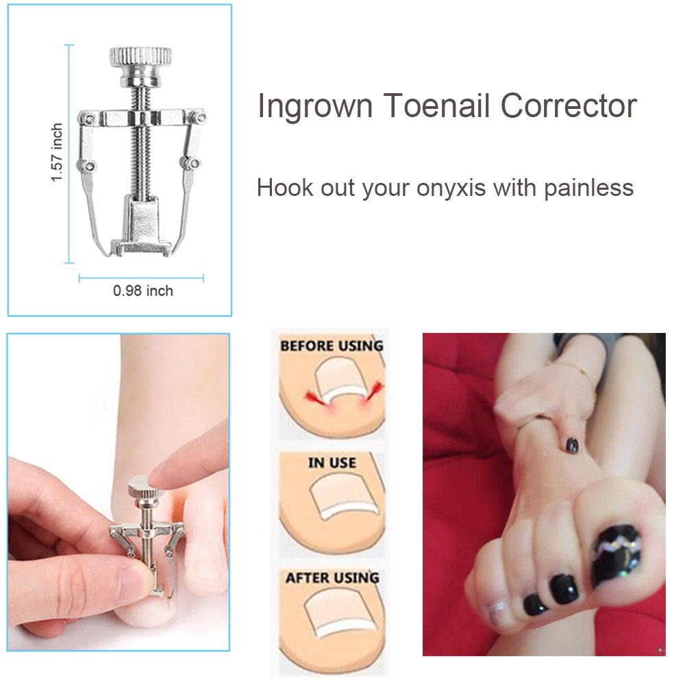 Detail view of stainless steel pedicure instruments